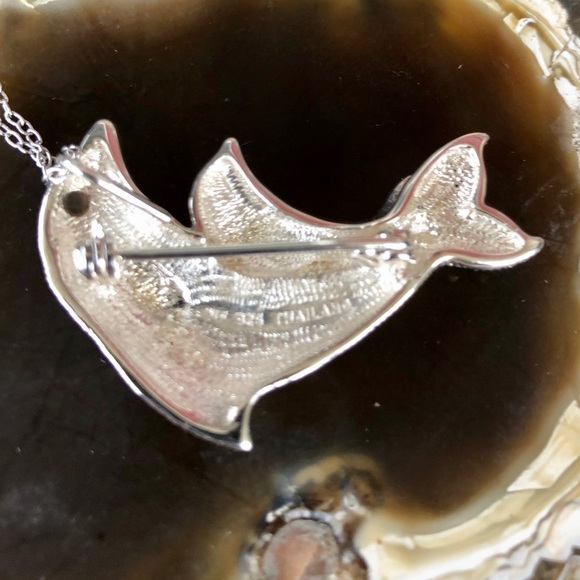 Garnet & Marcasite Addison Lane Dolphin Pendant - Picture 5 of 7